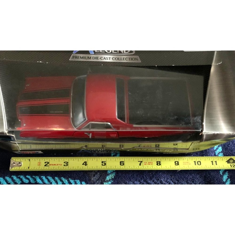 1970 Motormax Chevy El Camino SS 396 Red w/ Black Stripes Diecast Car